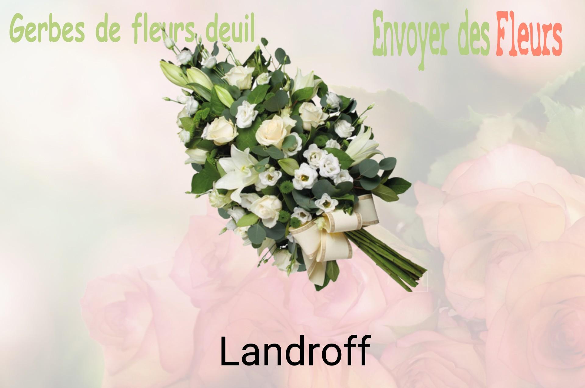 Gerbe de fleurs de deuil livrée à Landroff